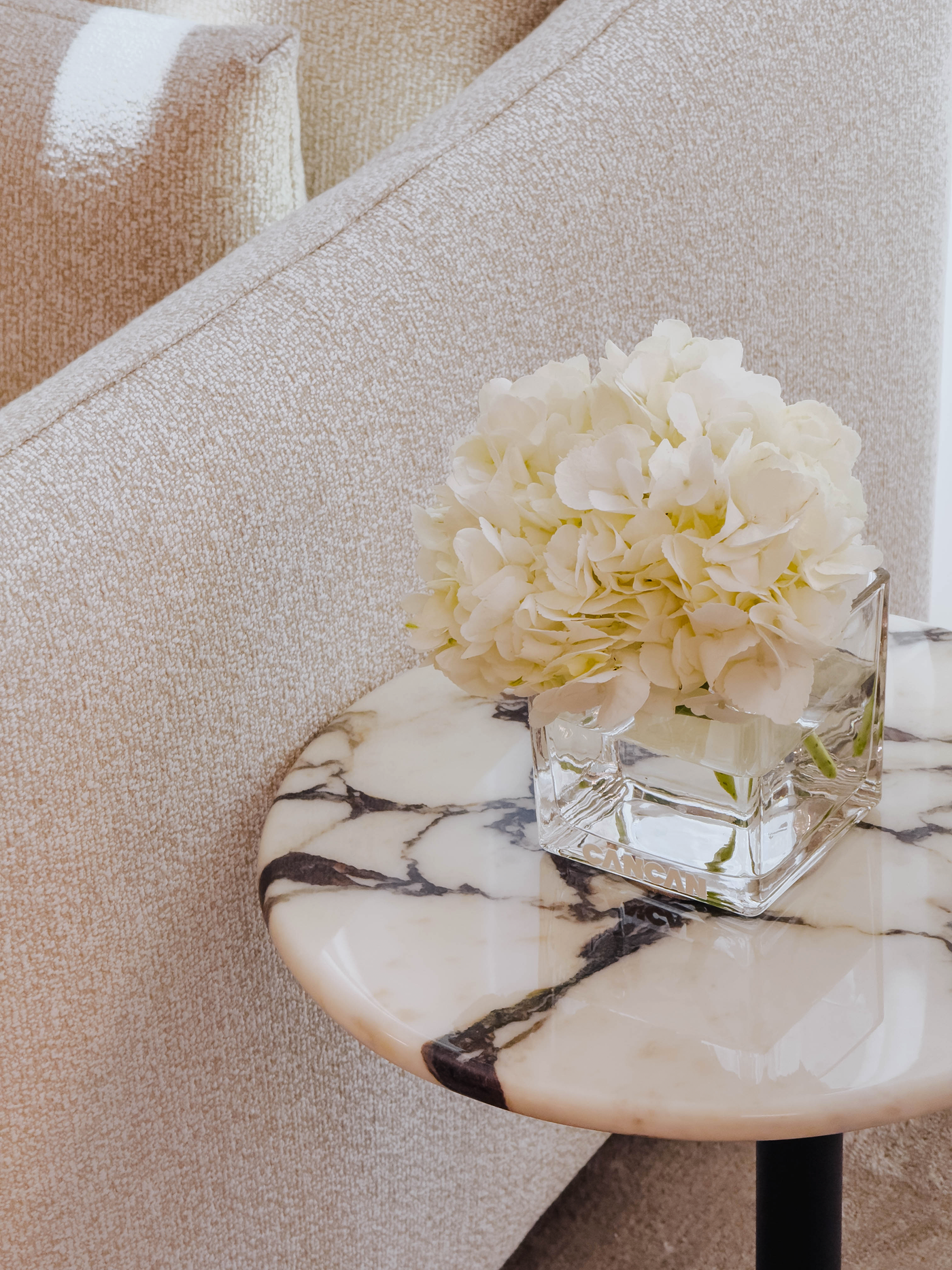 Freya Natural Marble Side Table (Calacatta Viola Marble)