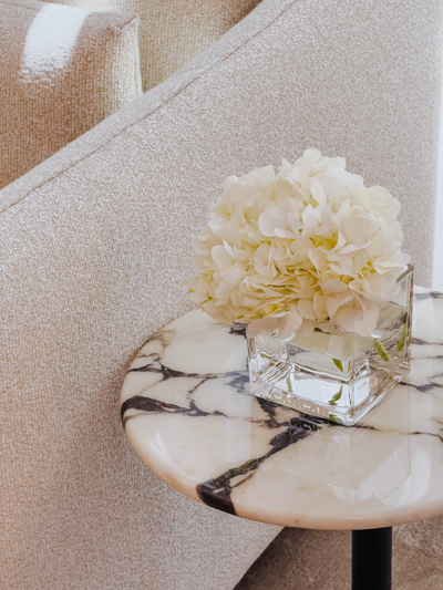 Freya Natural Marble Side Table (Calacatta Viola Marble)
