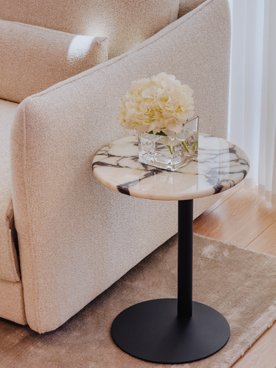 Freya Natural Marble Side Table (Calacatta Viola Marble)