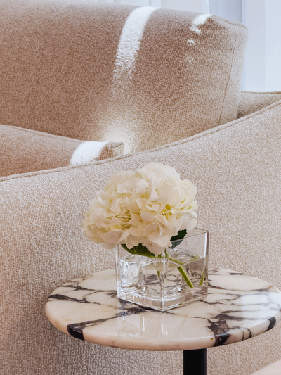 Freya Natural Marble Side Table (Calacatta Viola Marble)