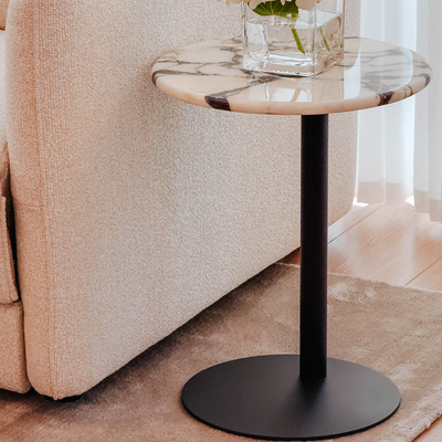 Freya Natural Marble Side Table (Calacatta Viola Marble)