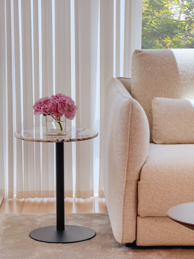 Freya Natural Marble Side Table (Calacatta Viola Marble)