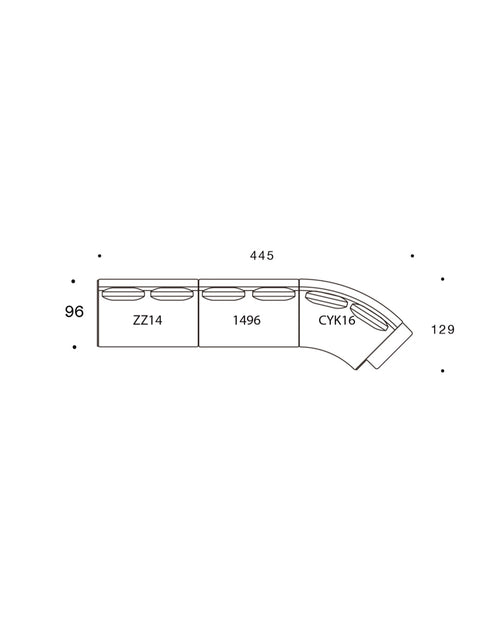 Cosmo Modular Sofa - 445 × 129cm