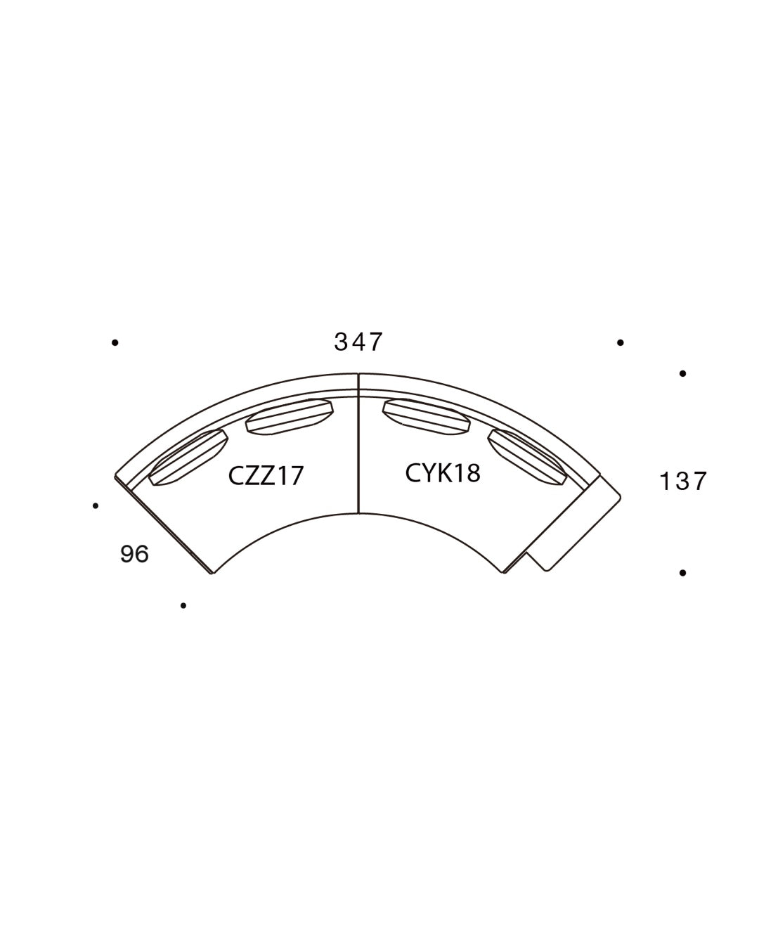 Cosmo Modular Sofa - 347 × 137cm