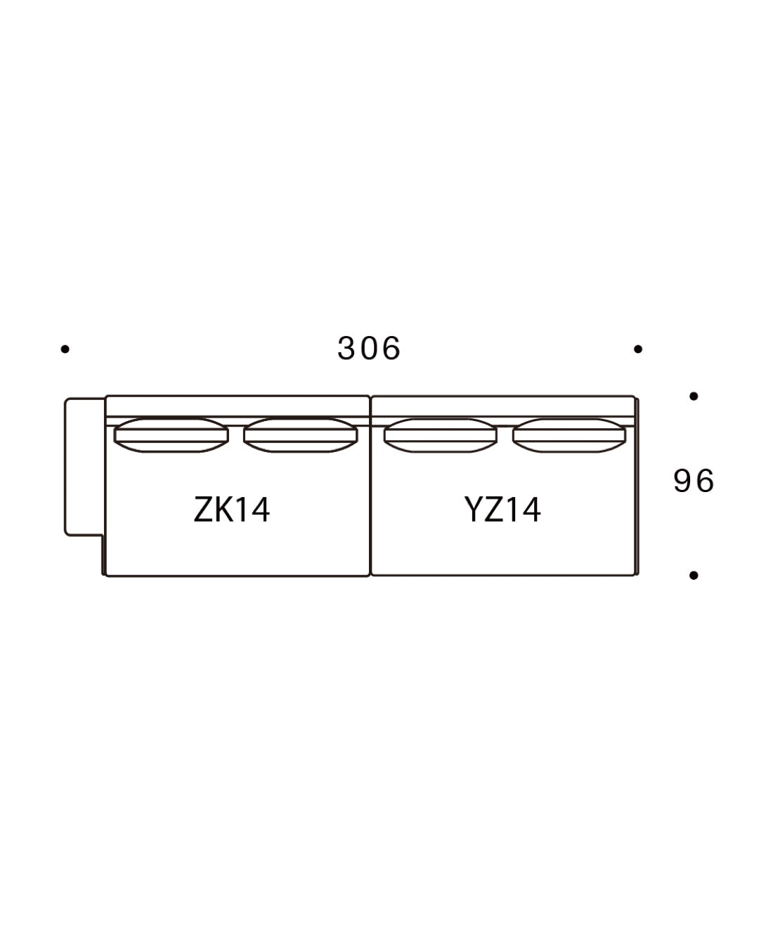 Cosmo Modular Sofa - 306 × 96cm