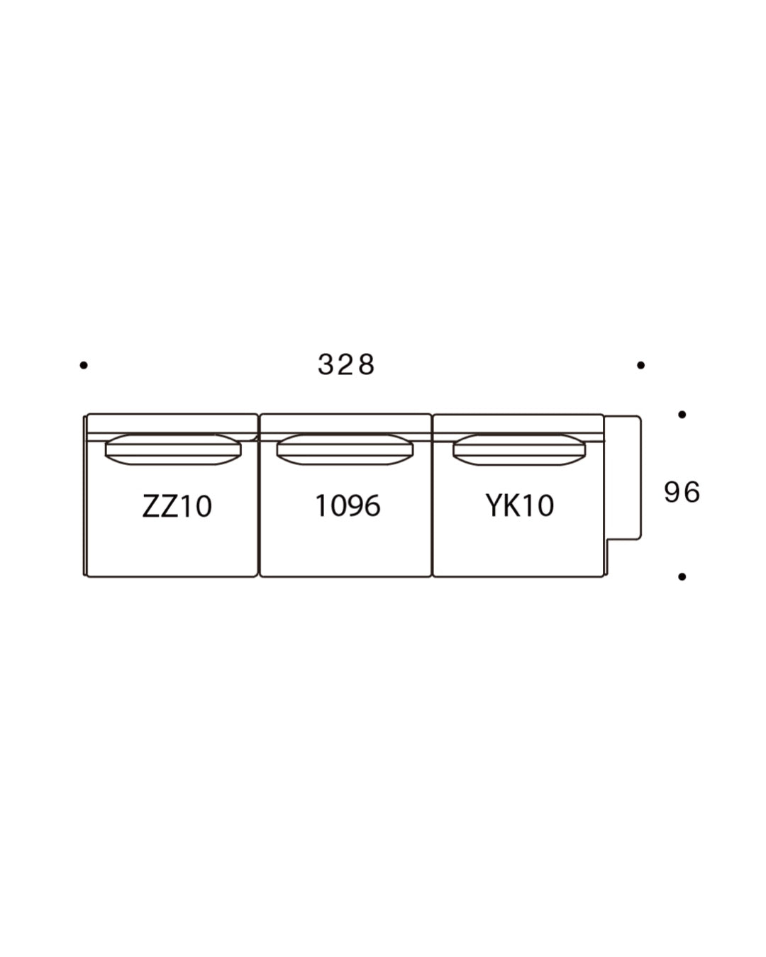 Cosmo Modular Sofa - 328 × 96cm