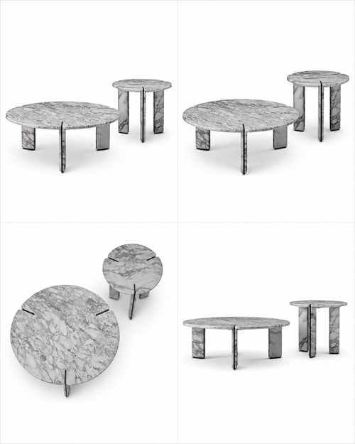 Pantheon Coffee Table - White Arabescato