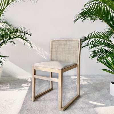 Clover Solid Ash Wood Rattan Dining Chair